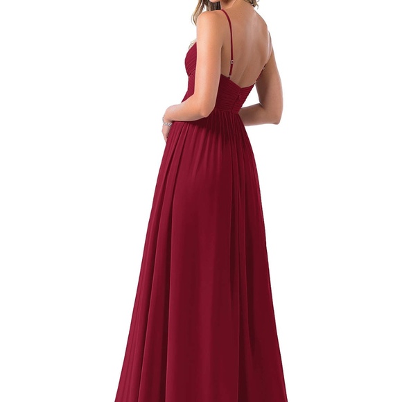 Burgundy Alia bridesmaid dress from Azazie, size A2 - Picture 4 of 9